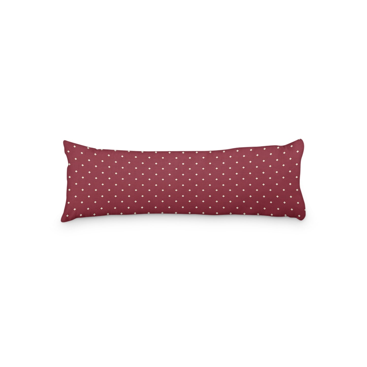 Burgundy Red Microfiber Body Pillow with Beige Diamonds, MFBP-1285-102, 20 x 54 inches