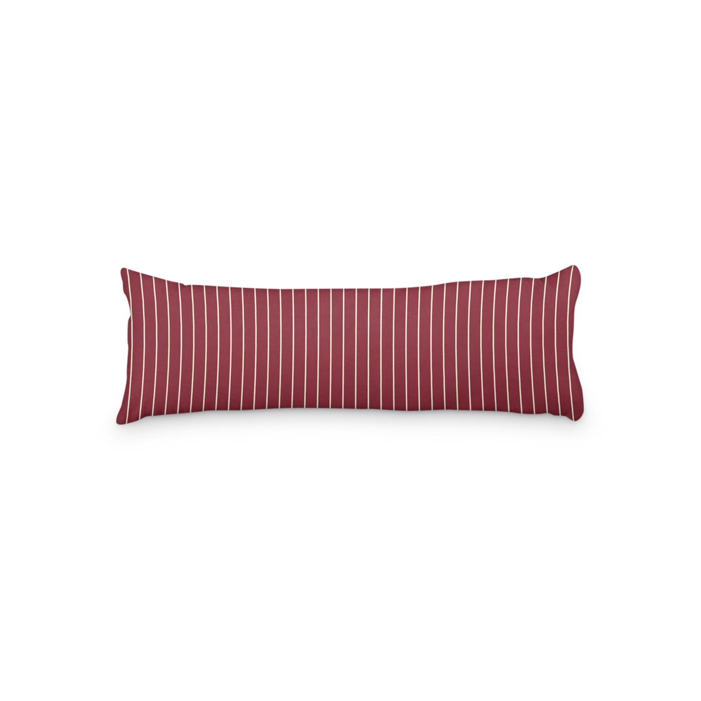 Burgundy Red Microfiber Body Pillow with Fine Beige Stripes, MFBP-1285-152, 20 x 54 inches