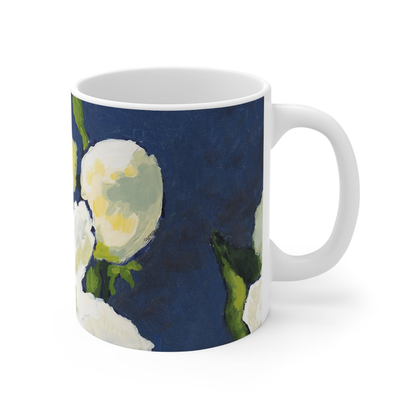 11oz Fine Art Ceramic Mug | White Peonies, CM-1050