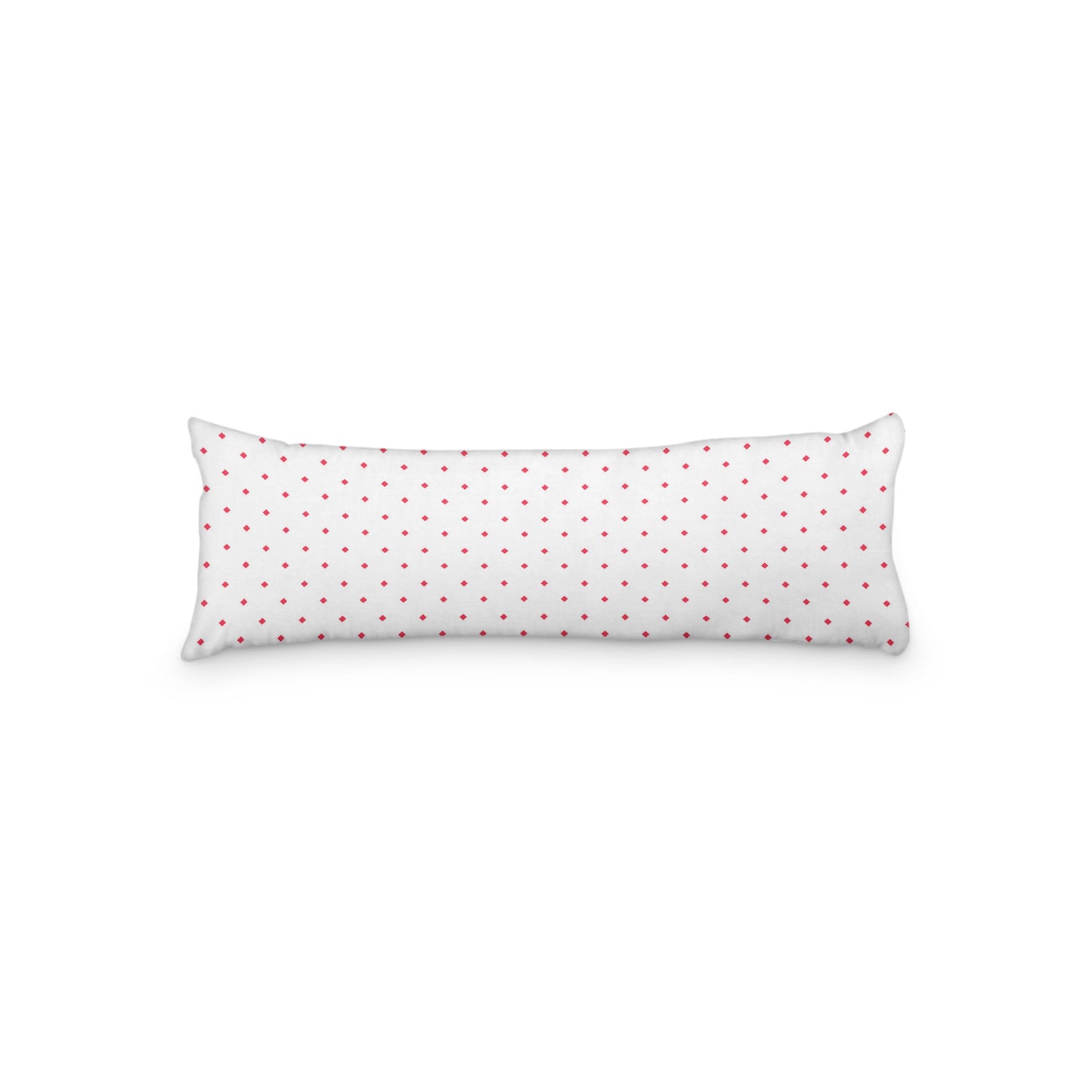 White Microfiber Body Pillow with Red Diamonds, MFBP-1330-101, 20 x 54 inches