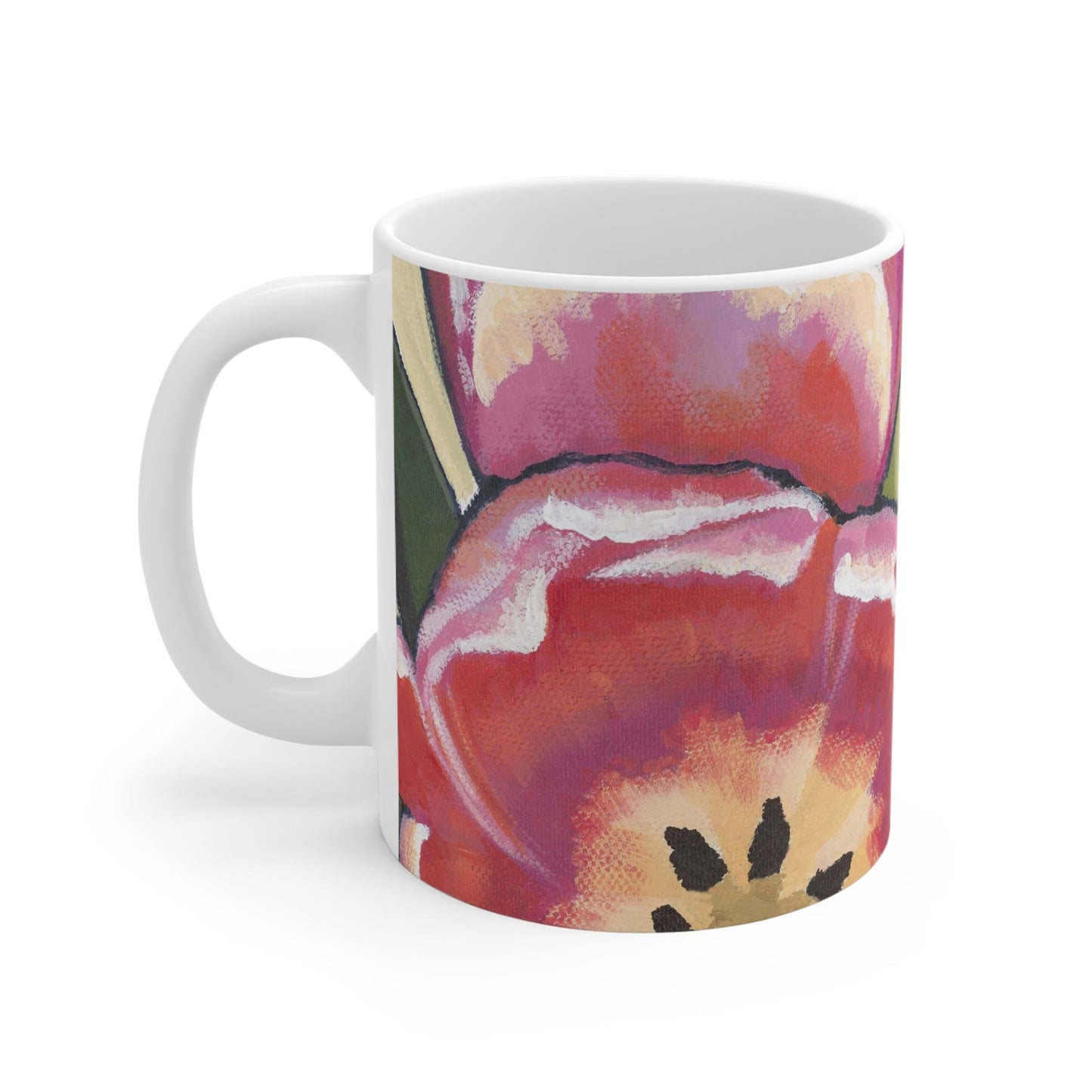11oz Fine Art Ceramic Mug | Pink Tulips, CM-1080