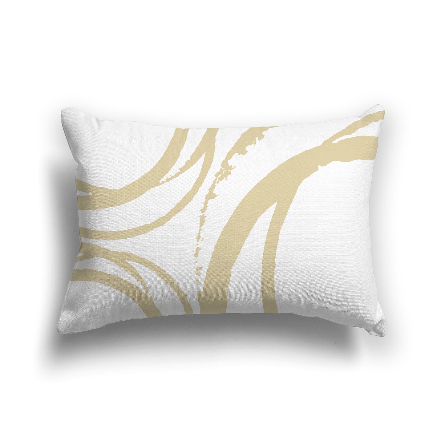 Lumbar Throw Pillow with Desert Sand and White Abstract Circles