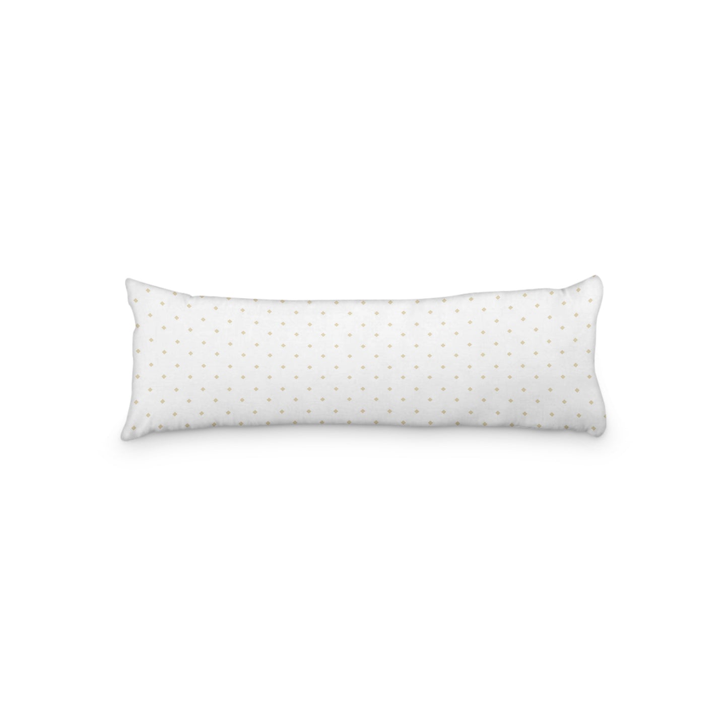 White Microfiber Body Pillow with Yellow-Orange Diamonds, MFBP-1371-101, 20 x 54 inches