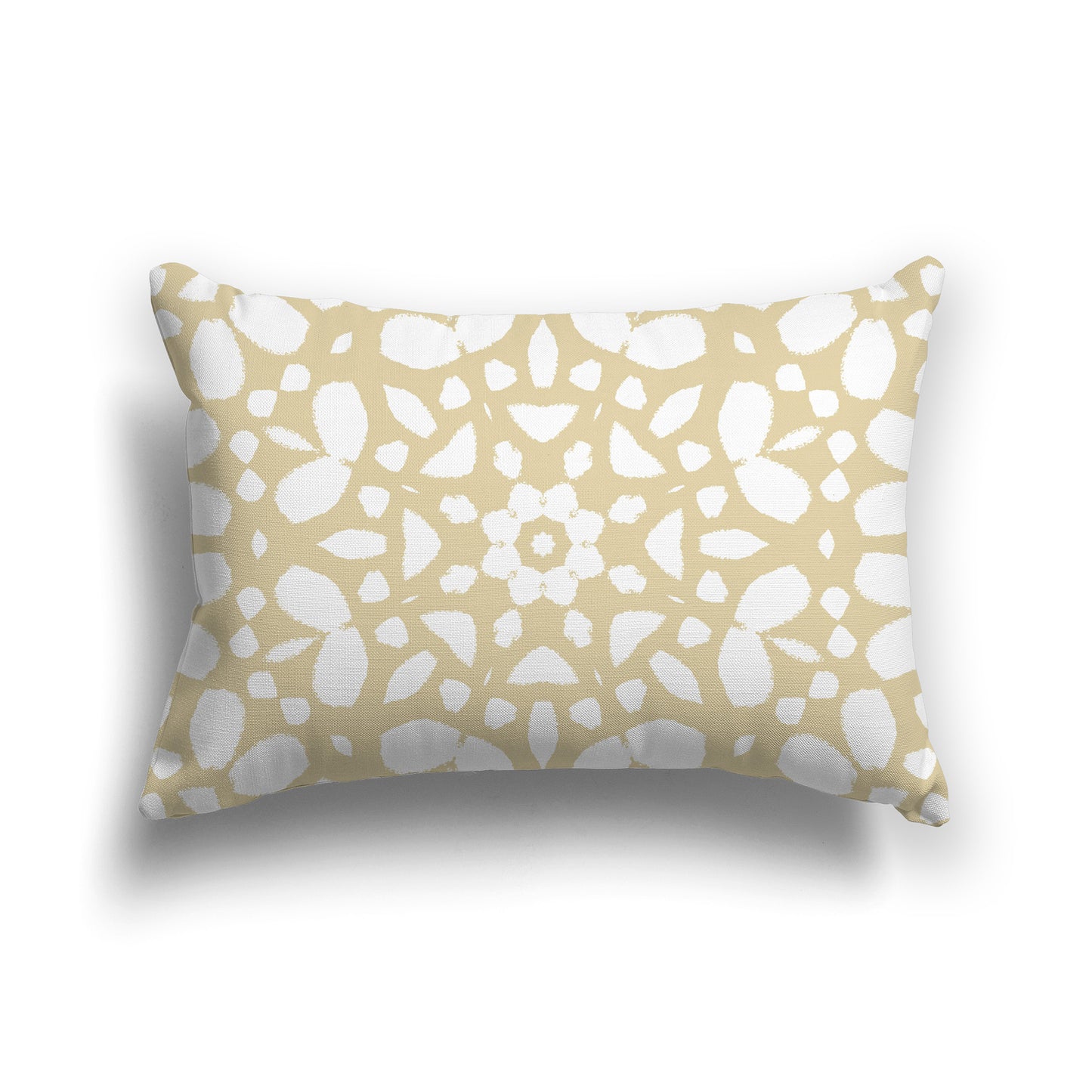 Lumbar Throw Pillow with Large Desert Sand and White Circular Graphic