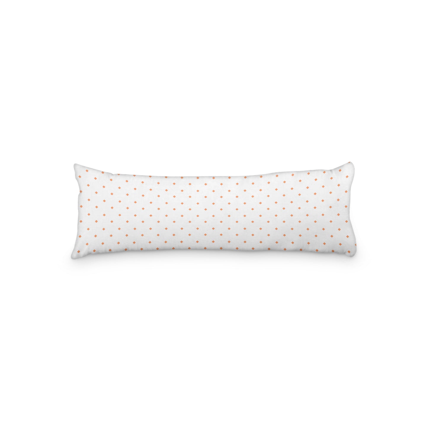 White Microfiber Body Pillow with Pale Orange Diamonds, MFBP-1380-101, 20 x 54 inches