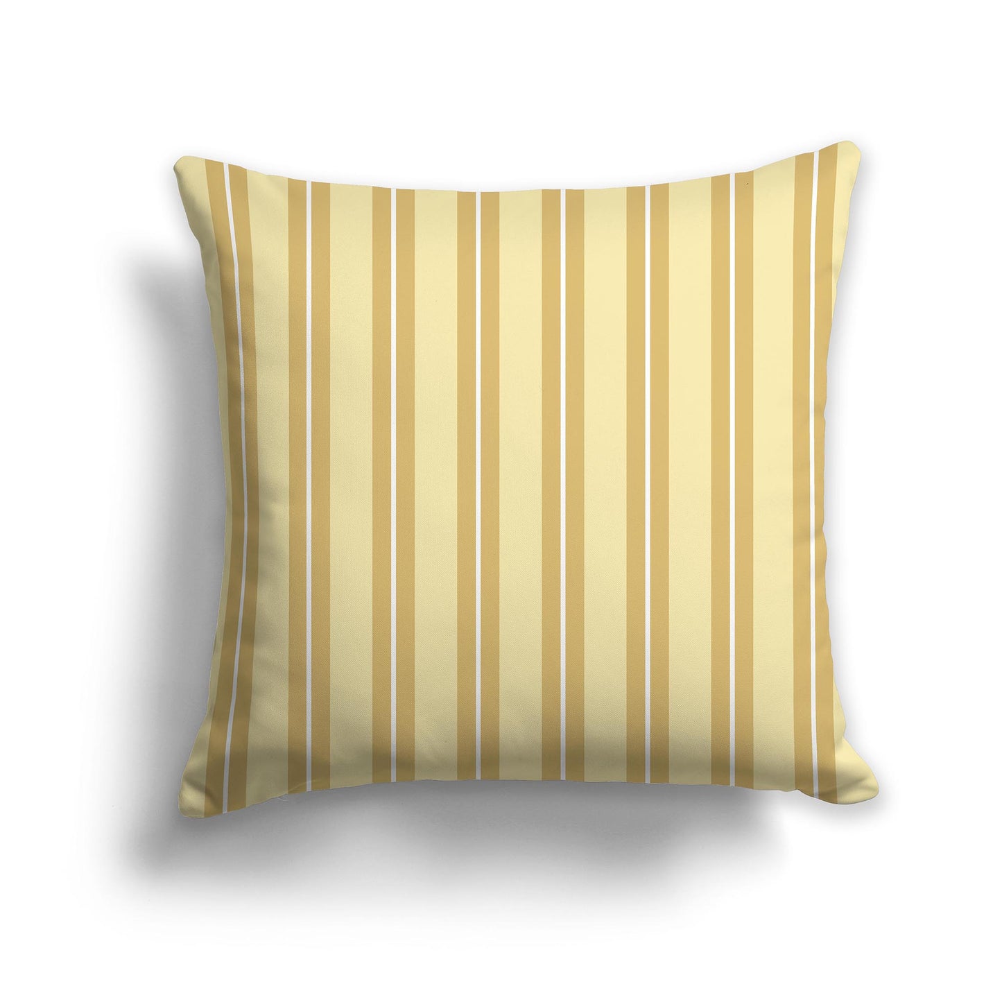 Square Throw Pillow with Two-tone Yellow-Gold Multistripe Pattern