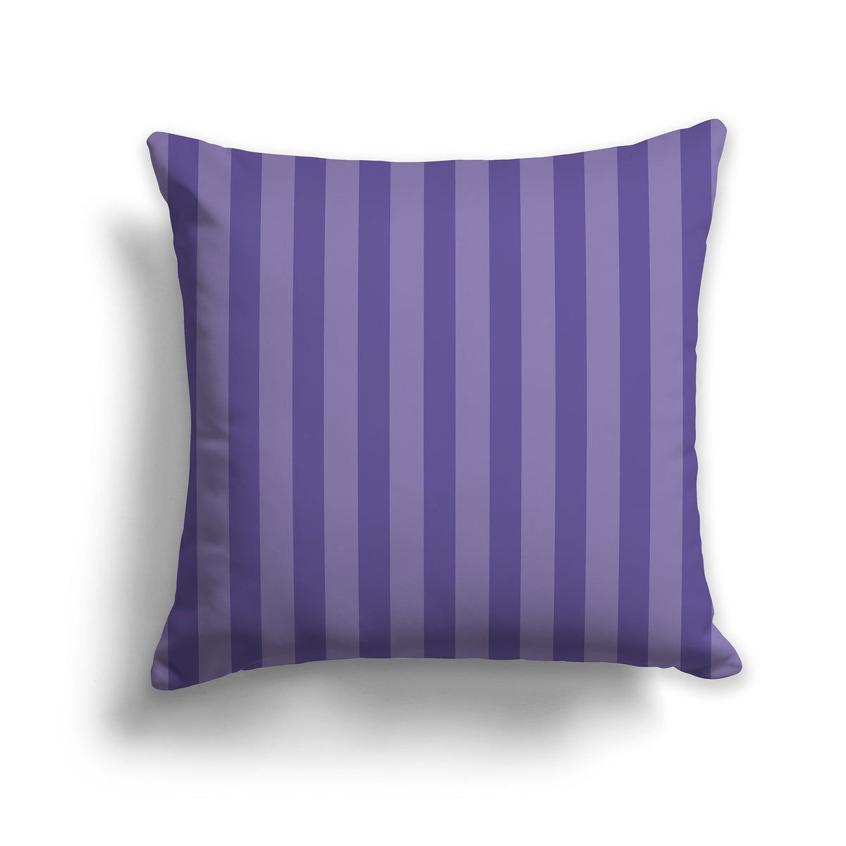 Medium Purple Throw Pillow with Purple Vertical Bars on Front | Faux Suede | 26 x 26 inches
