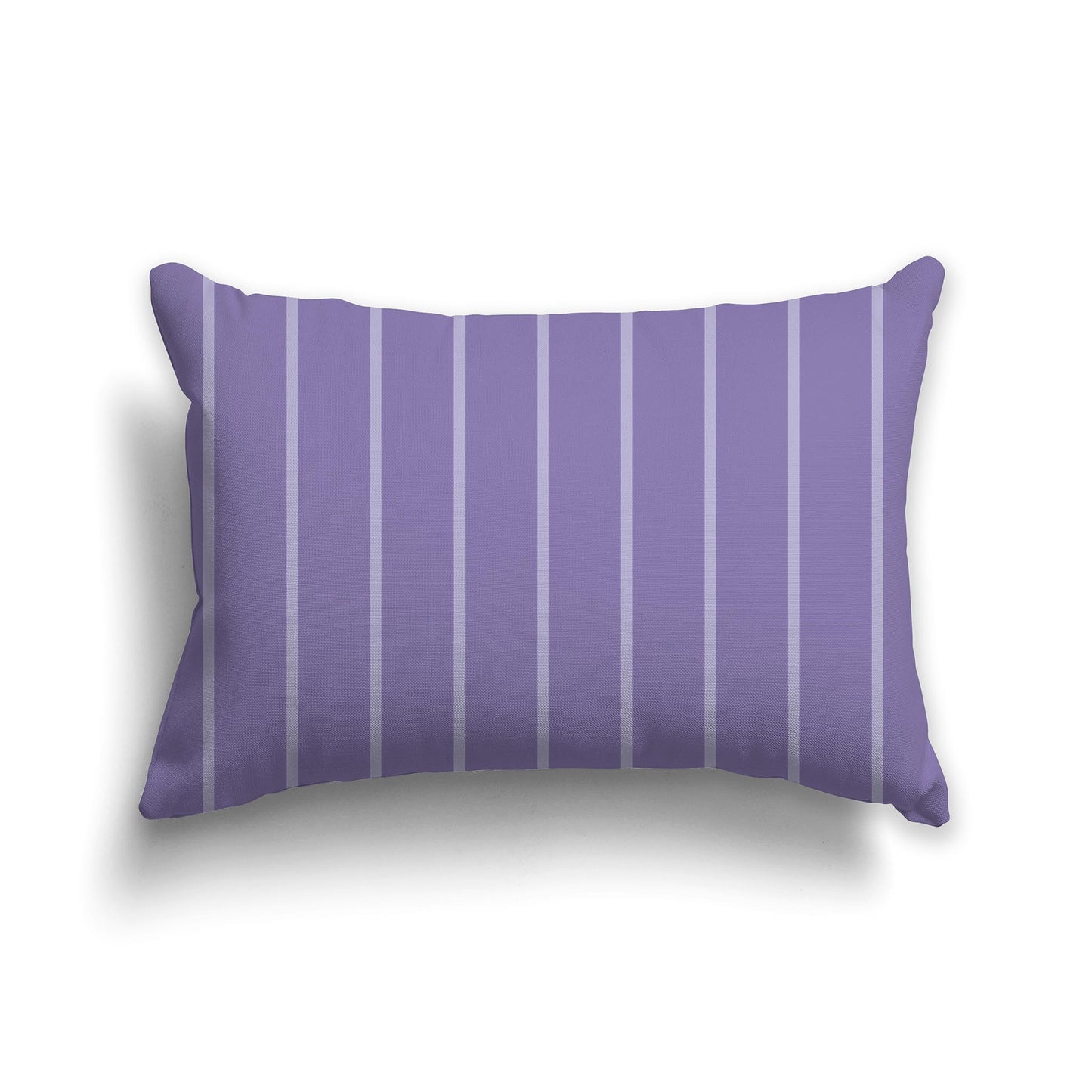 Lumbar Throw Pillow with Medium Purple and Light Purple Stripe Pattern