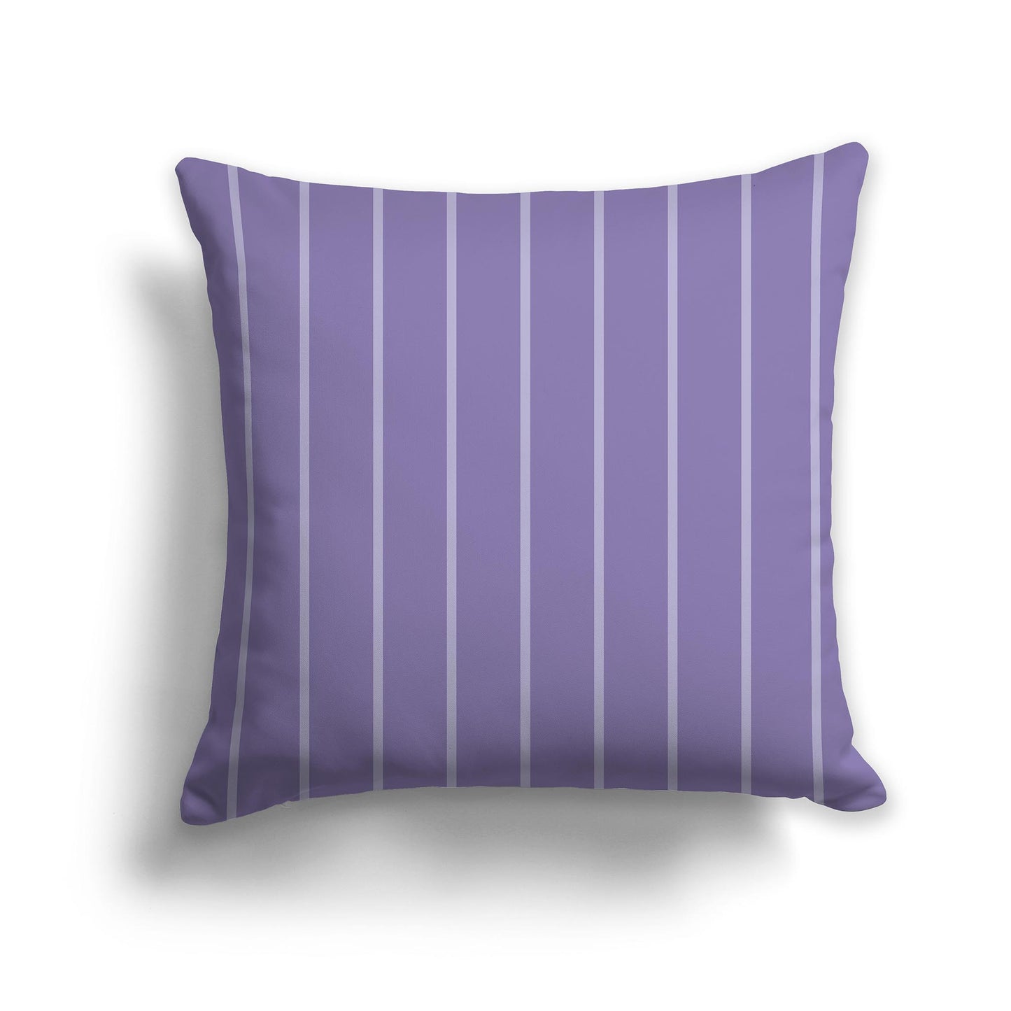Square Throw Pillow with Medium Purple and Light Purple Stripe Pattern