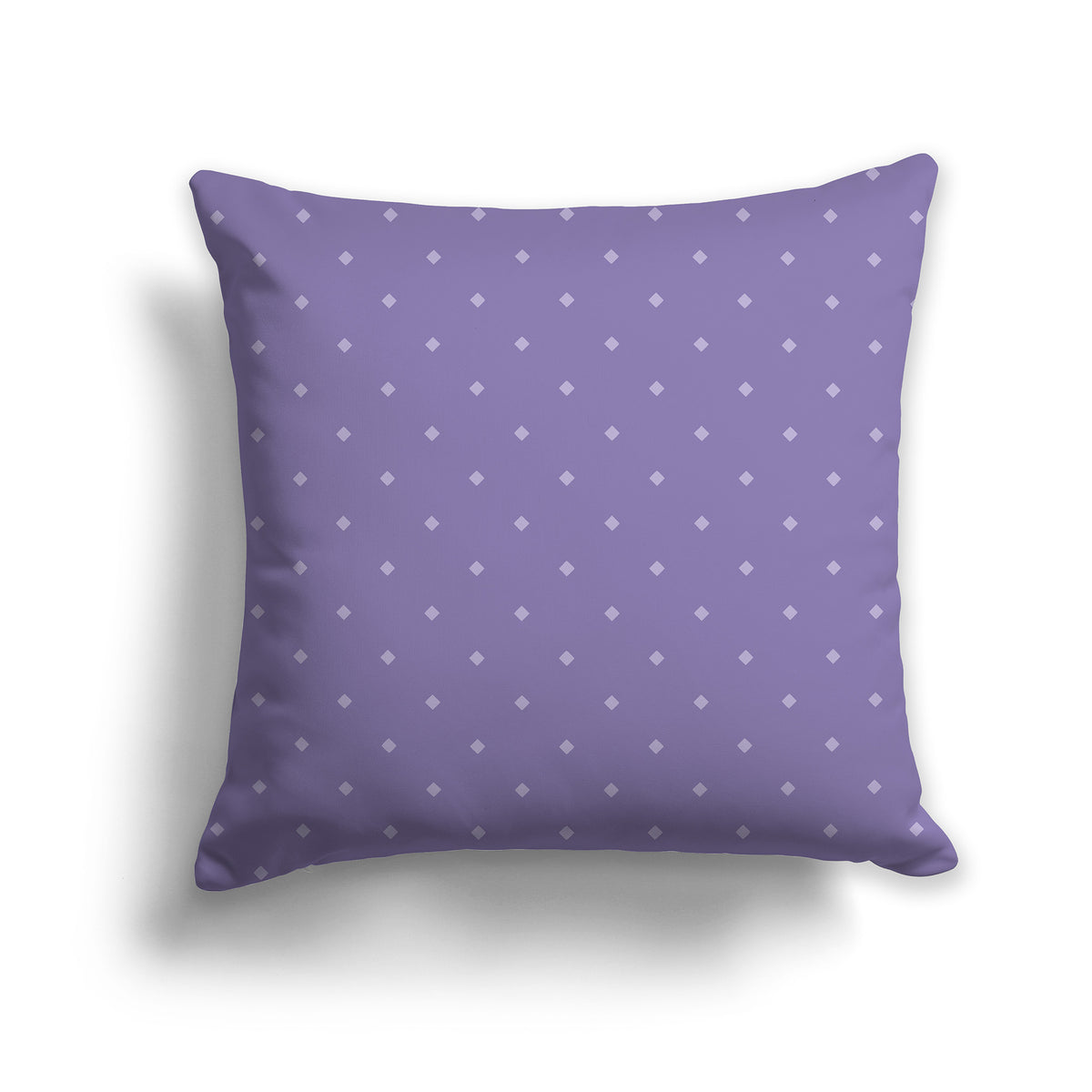 Medium Purple Throw Pillow with Large Light Purple Diamond Pattern on Front | Faux Suede | 26 x 26 inches