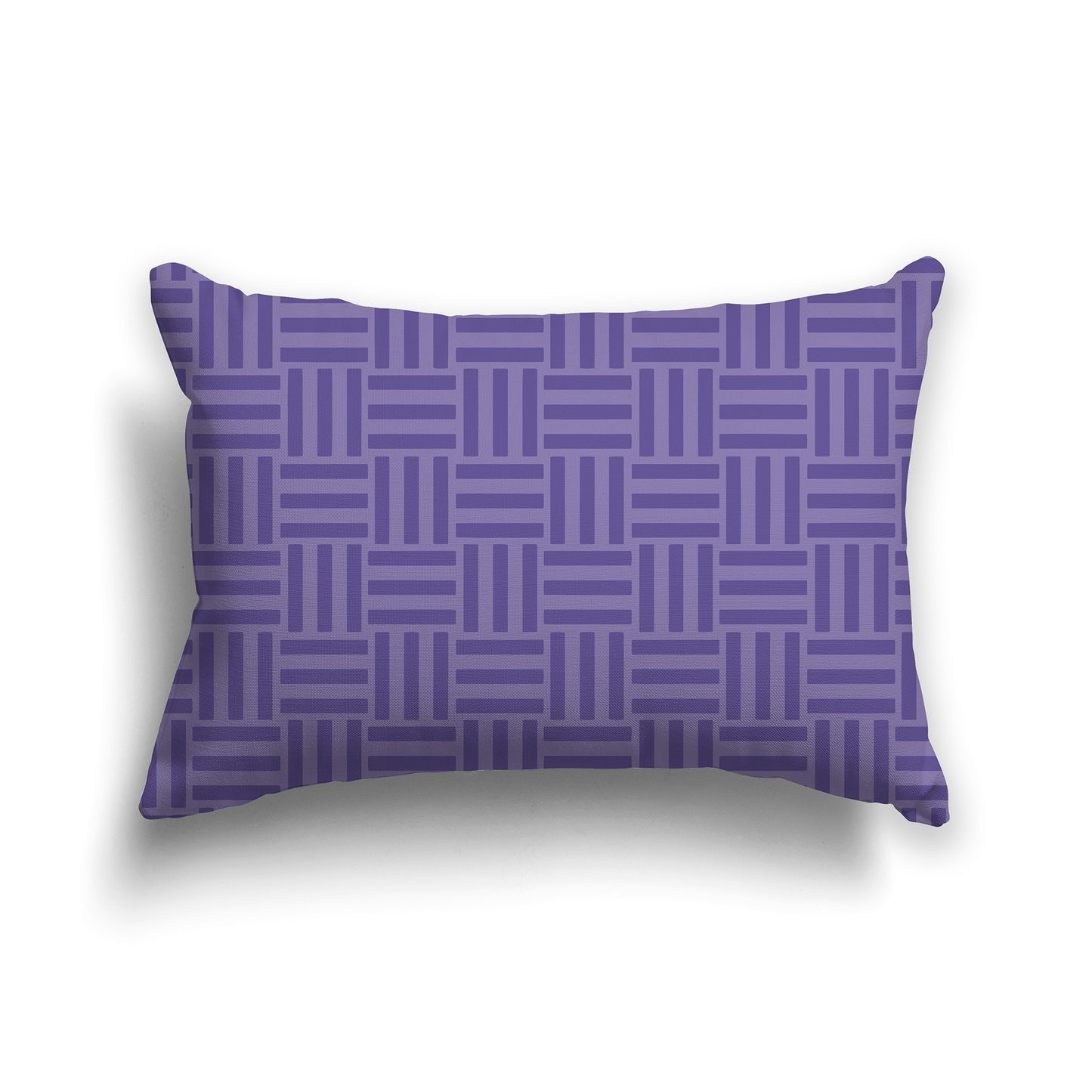 20x14 inch Lumbar Throw Pillow with Two-tone Purple Basket Weave Pattern