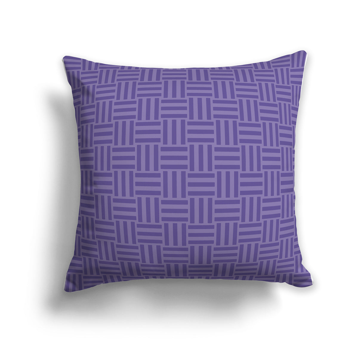 Throw Pillow with Two-tone Purple Basket Weave Pattern on Both Sides | Faux Suede | 26 x 26 inches