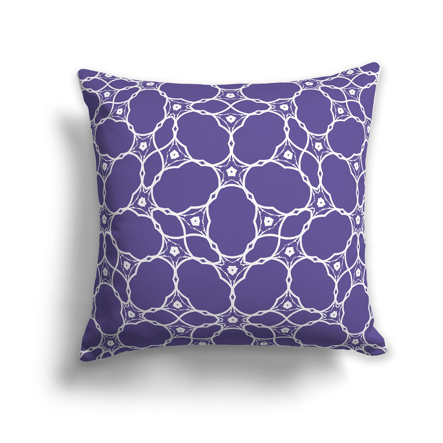 16 inch Throw Pillow with Purple and White Pattern