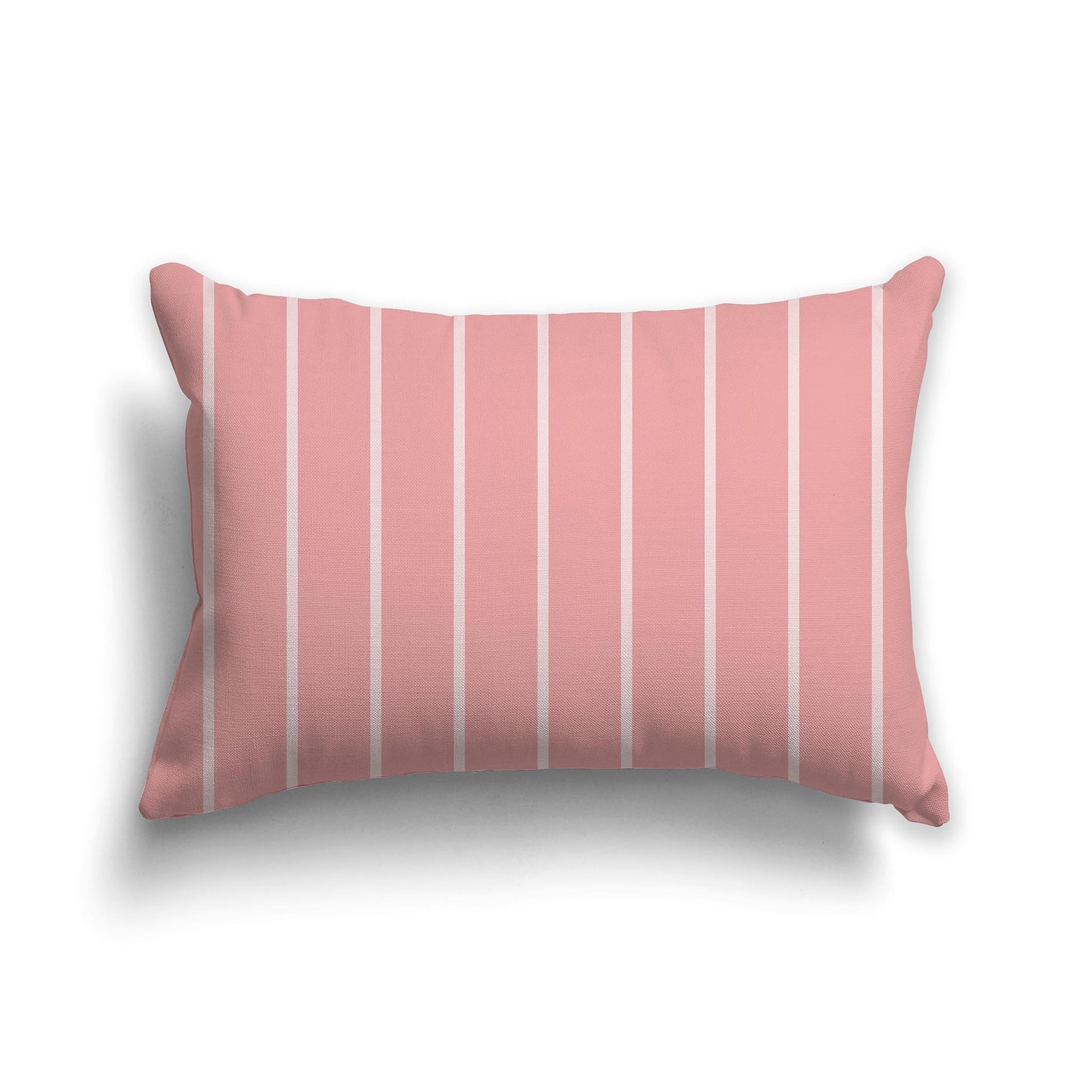 Lumbar Throw Pillow with Two-tone Pink Coral Stripe Pattern