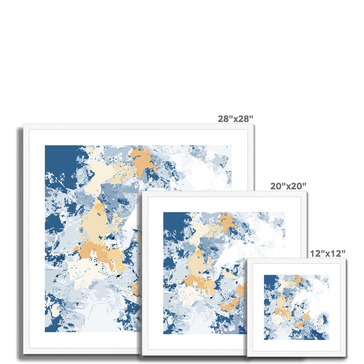 Framed Graphic Art Print, White Mat - 8x8 12x12 16x16 20x20 24x24 28x28 inches | FPS-1230-7695