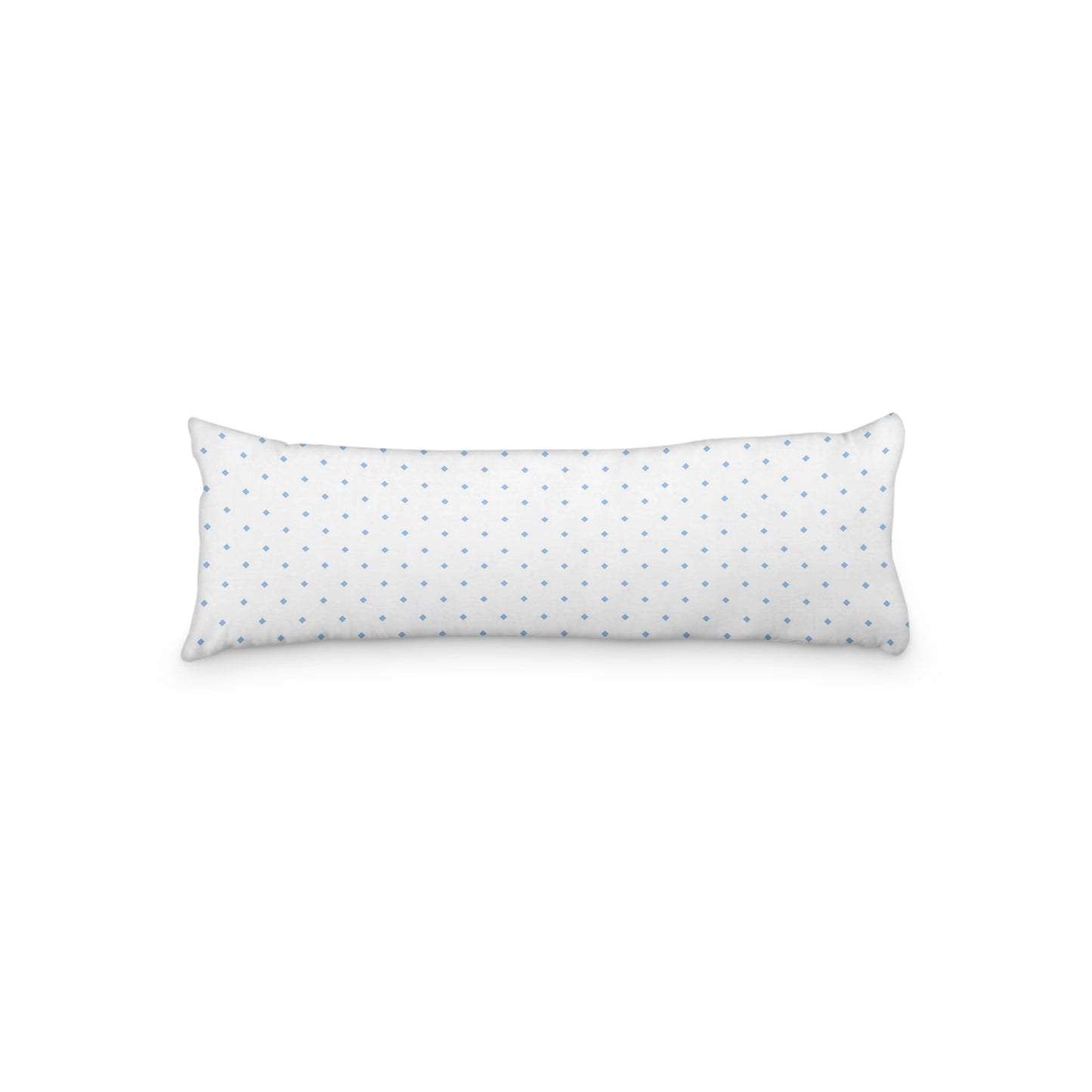 White Microfiber Body Pillow with Blue Diamonds, MFBP-1400-101, 20 x 54 inches