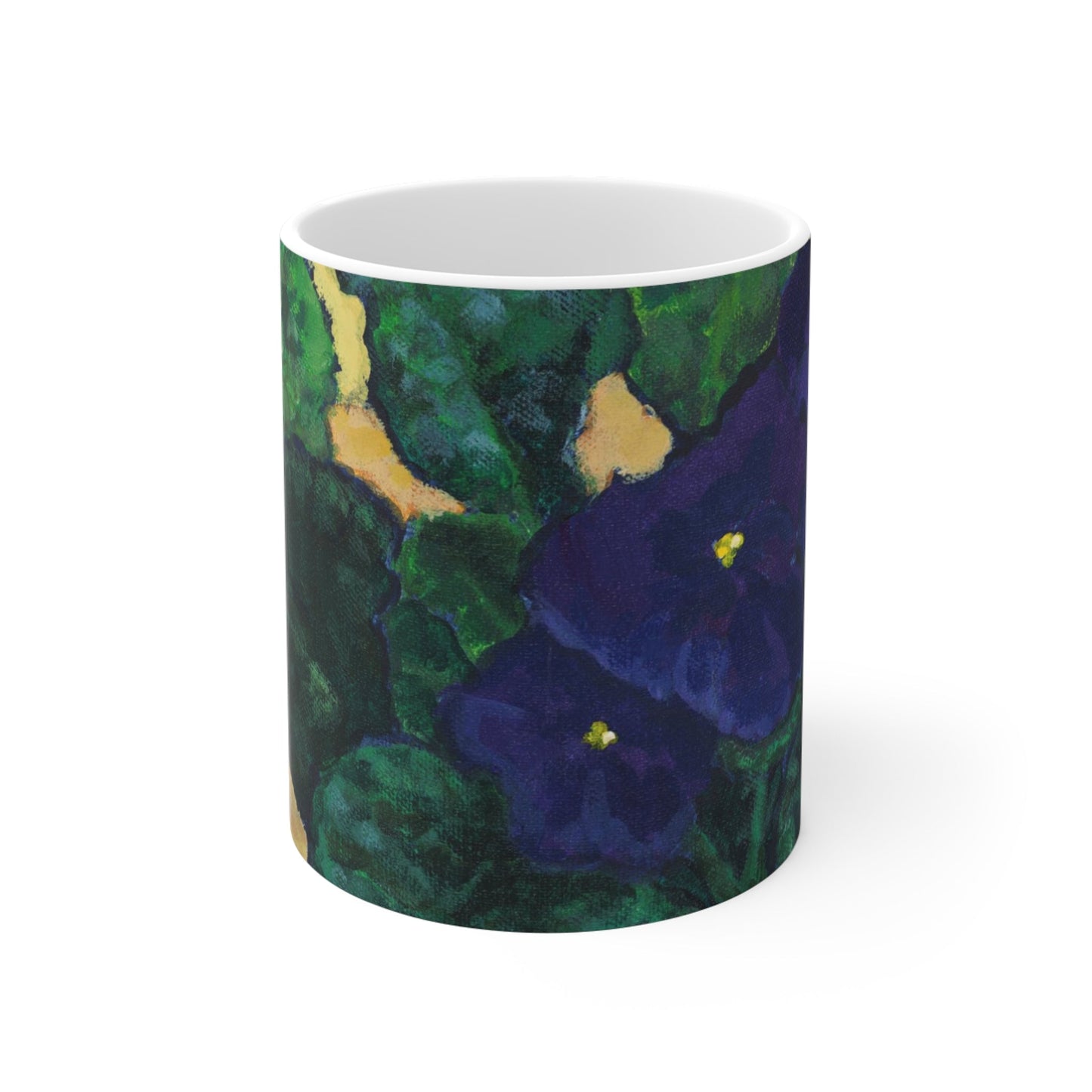 11oz Fine Art Ceramic Mug | African Violets, CM-1090