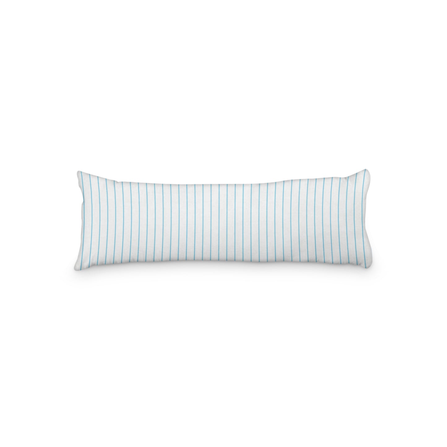 White Microfiber Body Pillow with Fine Blue Stripes, MFBP-1430-151, 20 x 54 inches