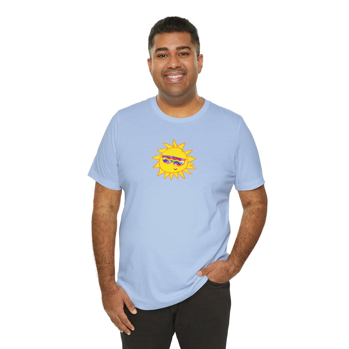 Bella + Canvas 3001 Unisex Rainbow Vibes Tee - Perfect for summer, gifts, celebrations and beach days | TSPF