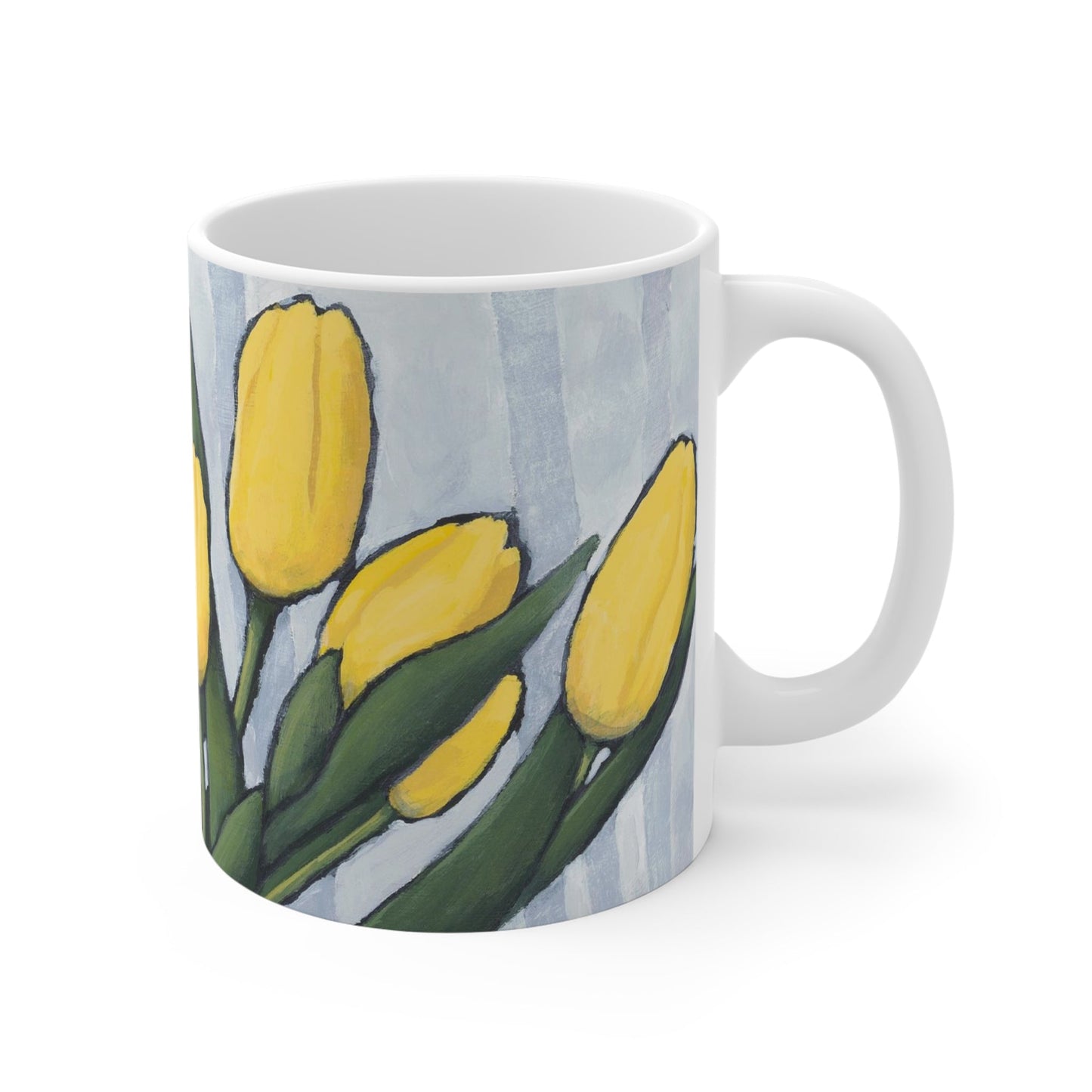 11oz Fine Art Ceramic Mug | Yellow Tulips, CM-1120