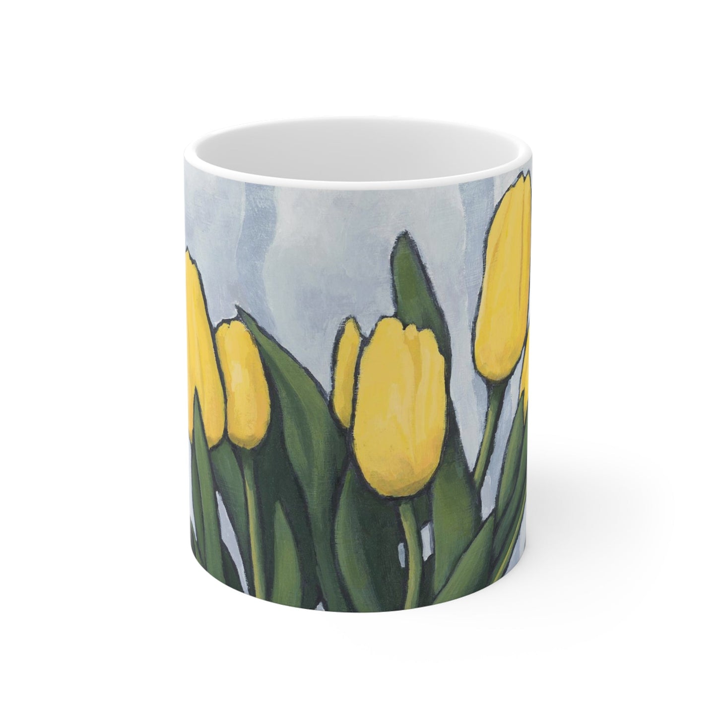 11oz Fine Art Ceramic Mug | Yellow Tulips, CM-1120