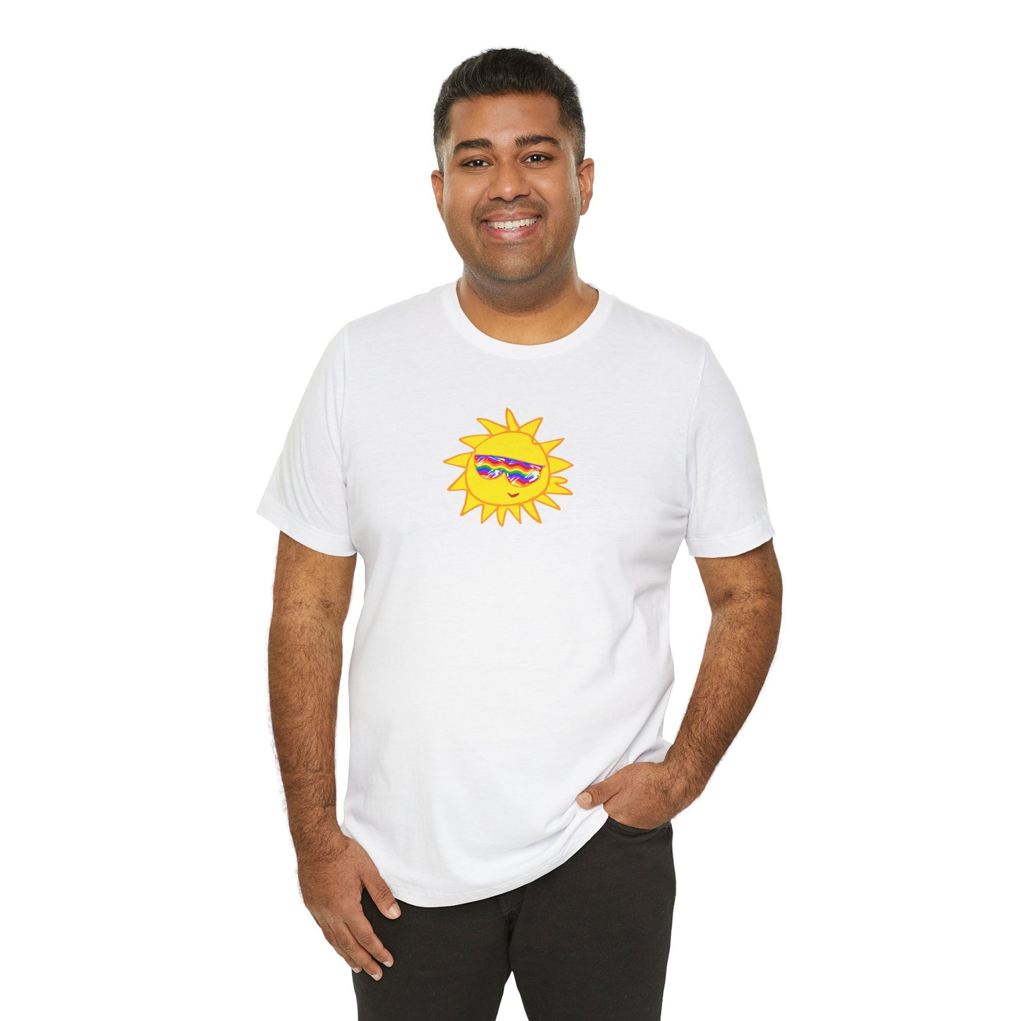 Bella + Canvas 3001 Unisex Rainbow Vibes Tee - Perfect for summer, gifts, celebrations and beach days | TSPF