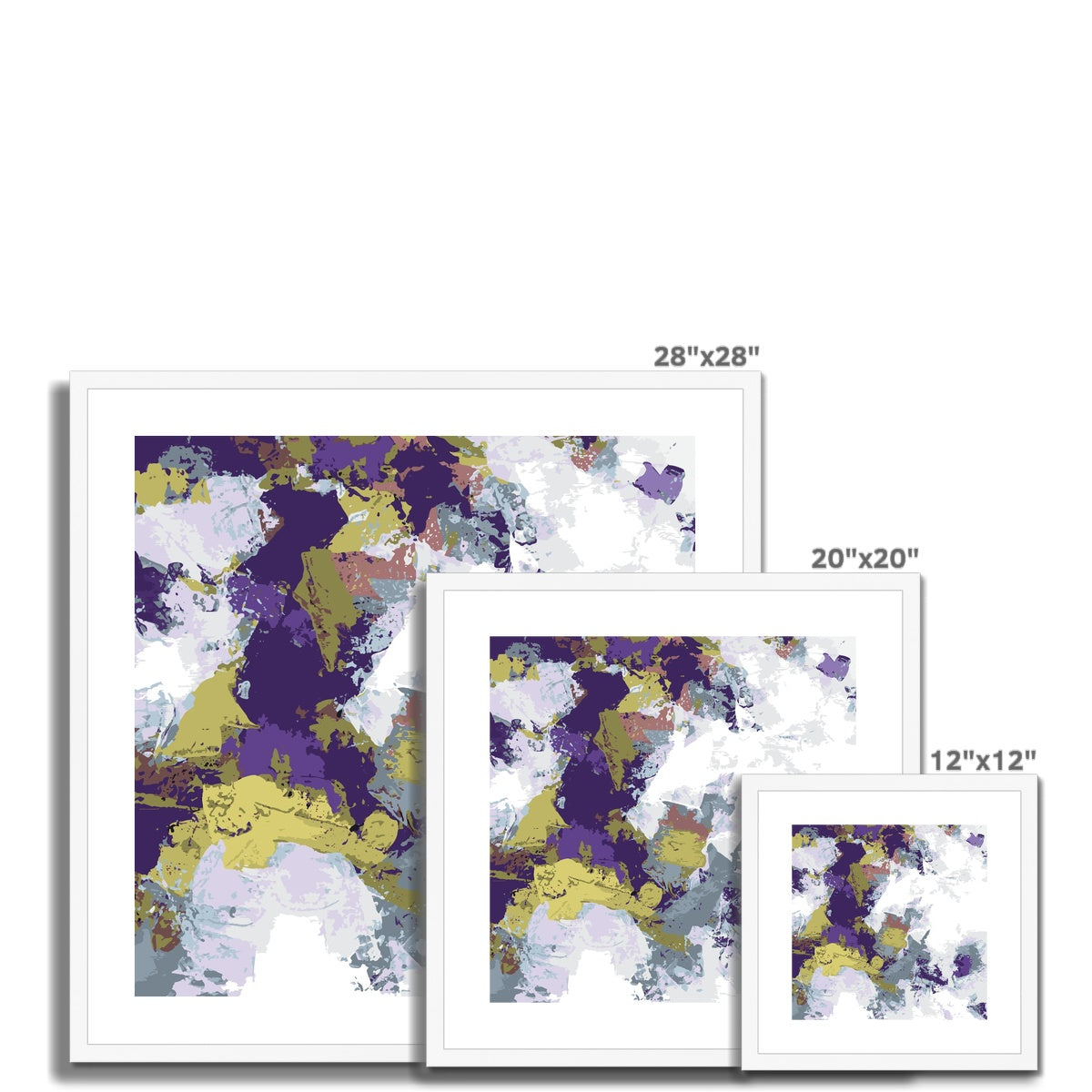 Framed Graphic Art Print, White Mat - 8x8 12x12 16x16 20x20 24x24 28x28 inches | FPS-1140-7695