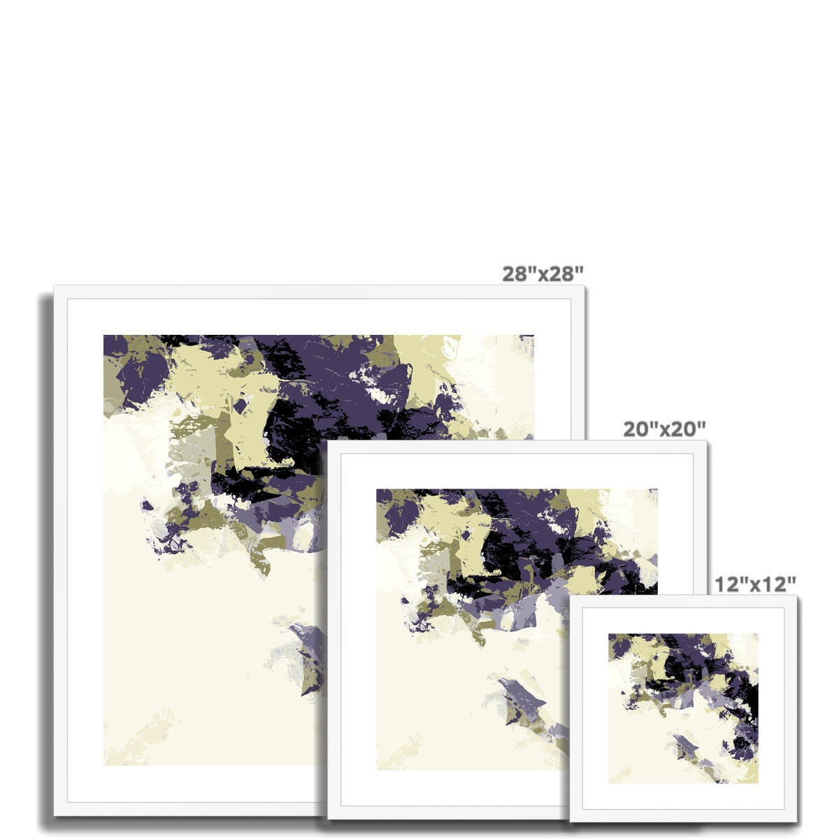 Framed Graphic Art Print, White Mat - 8x8 12x12 16x16 20x20 24x24 28x28 inches | FPS-1260-7693