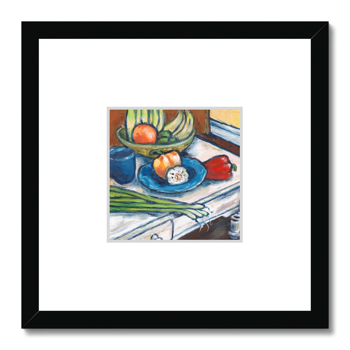 Framed Fine Art Print, Faux Mat - 12x12 inches | Still Life in Acrylic, FMS-1000-1101