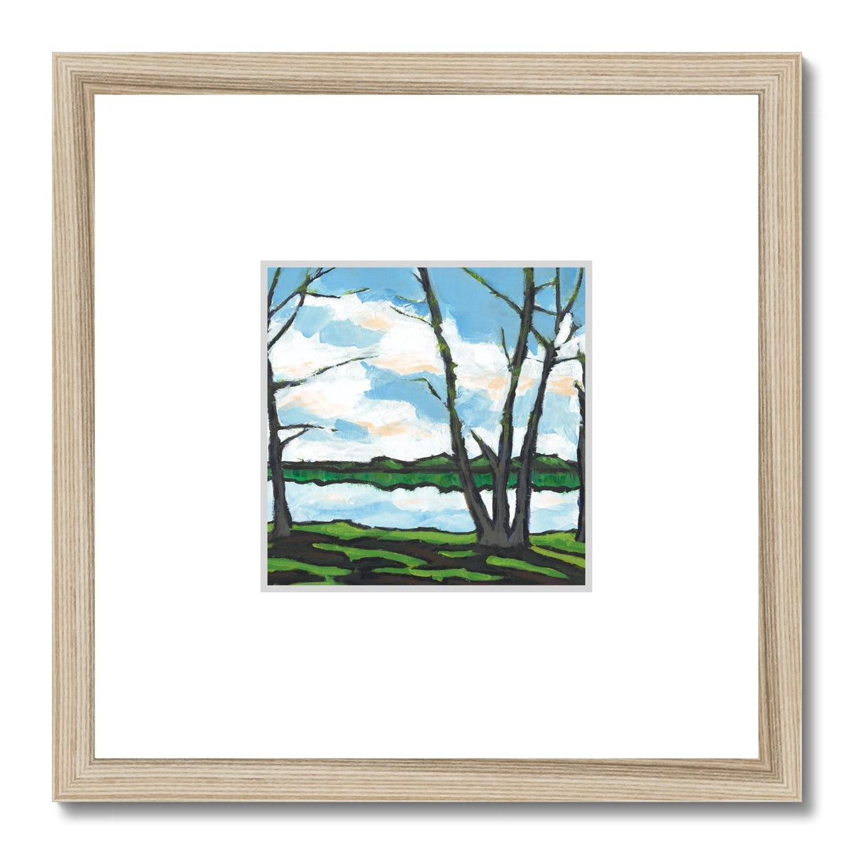 Framed Fine Art Print, Faux Mat - 12x12 inches | Lakeshore in Acrylic, FMS-1100