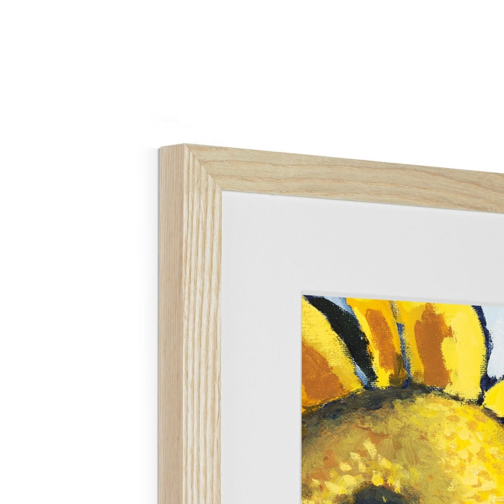Framed Fine Art Print, White Mat - 6x8 8x12 12x16 12x18 inches | Sunflowers in Acrylic, FPV-1040-002