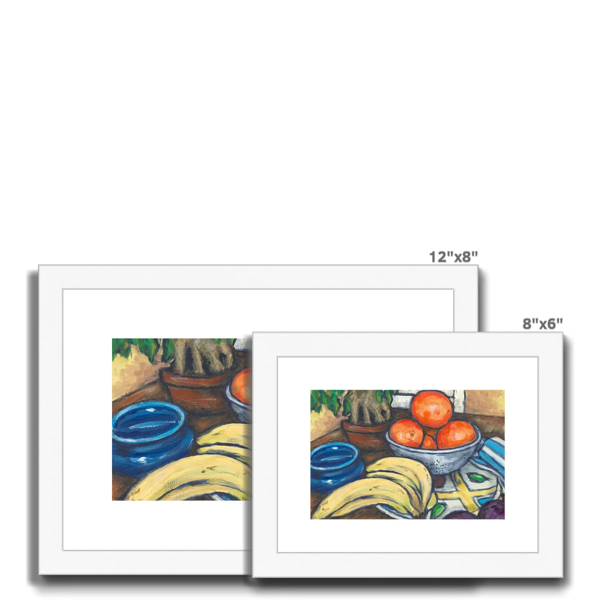 Framed Fine Art Print, White Mat - 8x6 10x8 12x8 inches | Still Life in Acrylic, FPH-1000-1104