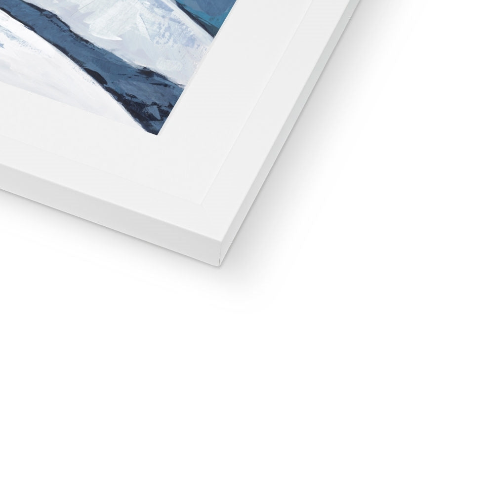 Framed Fine Art Print, White Mat - 8x8 12x12 16x16 20x20 24x24 28x28 36x36 inches | White Herons in Acrylic, FPS-1020-001