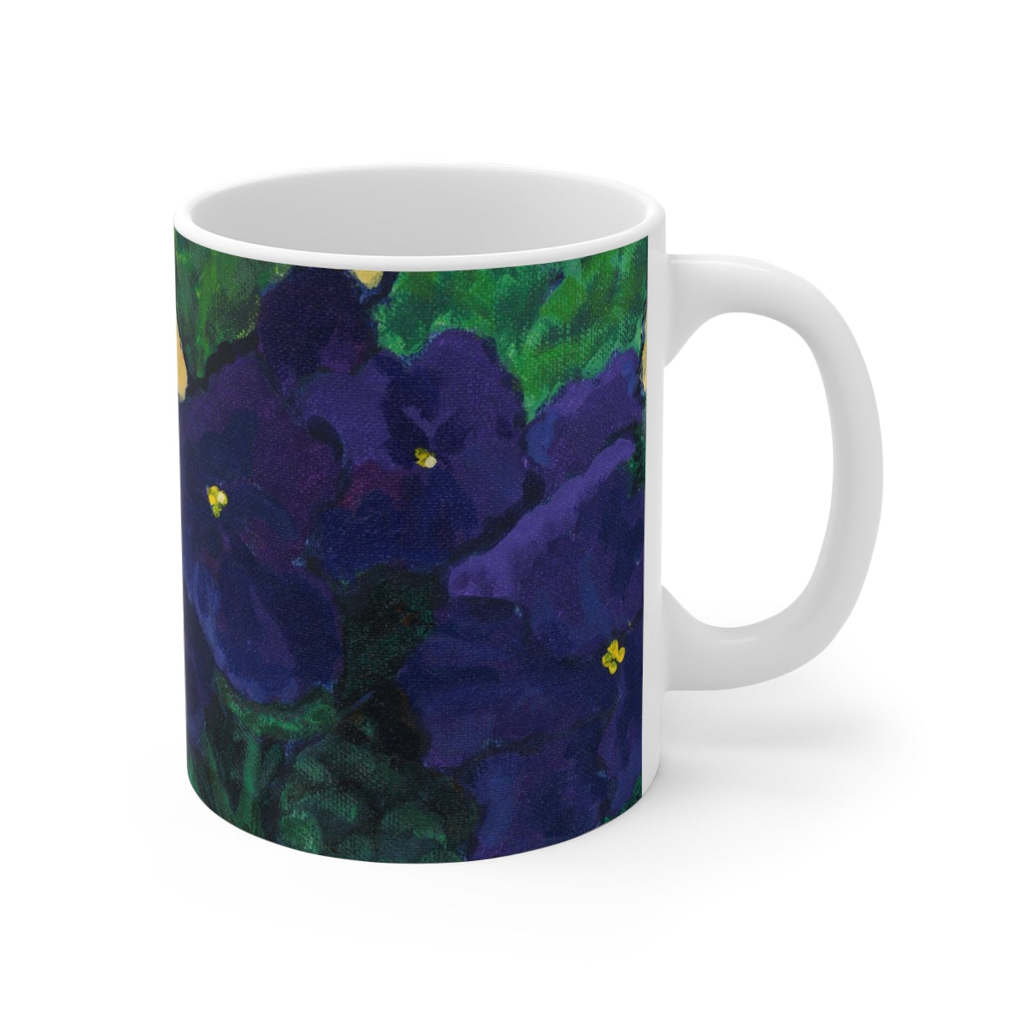 11oz Fine Art Ceramic Mug | African Violets, CM-1090