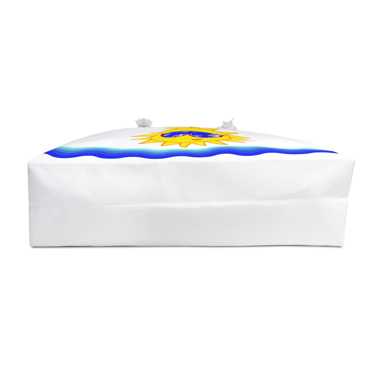White Beach Tote / Weekender Bag with Sunfilled Cheerful Vibes | WBSF-W