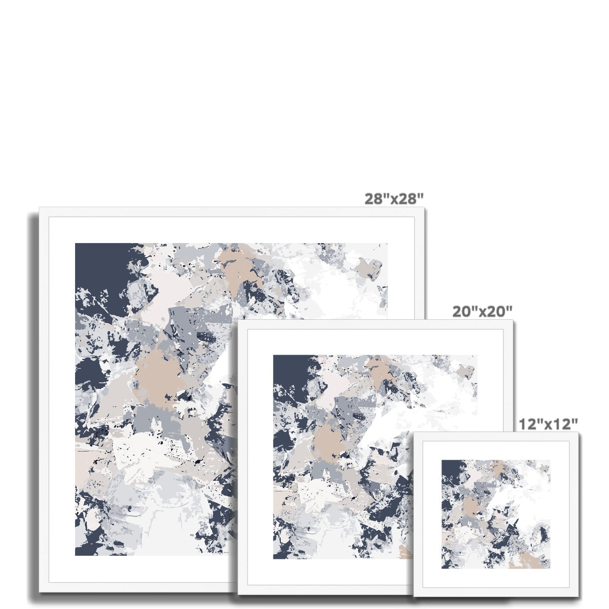 Framed Graphic Art Print, White Mat - 8x8 12x12 16x16 20x20 24x24 28x28 inches | FPS-1220-7695