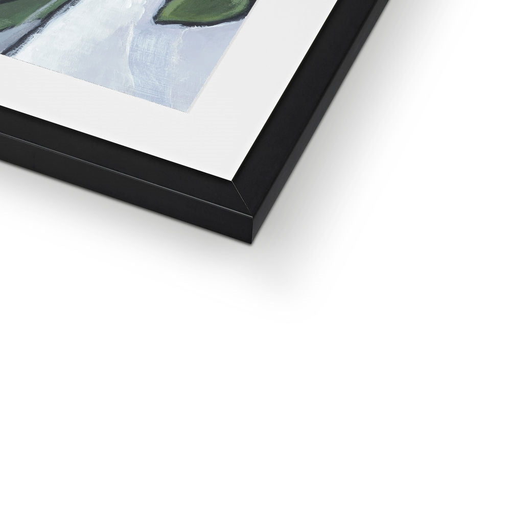 Framed Fine Art Print, White Mat - 8x12 12x16 12x18 inches | Yellow Tulips in Acrylic, FPV-1120-003