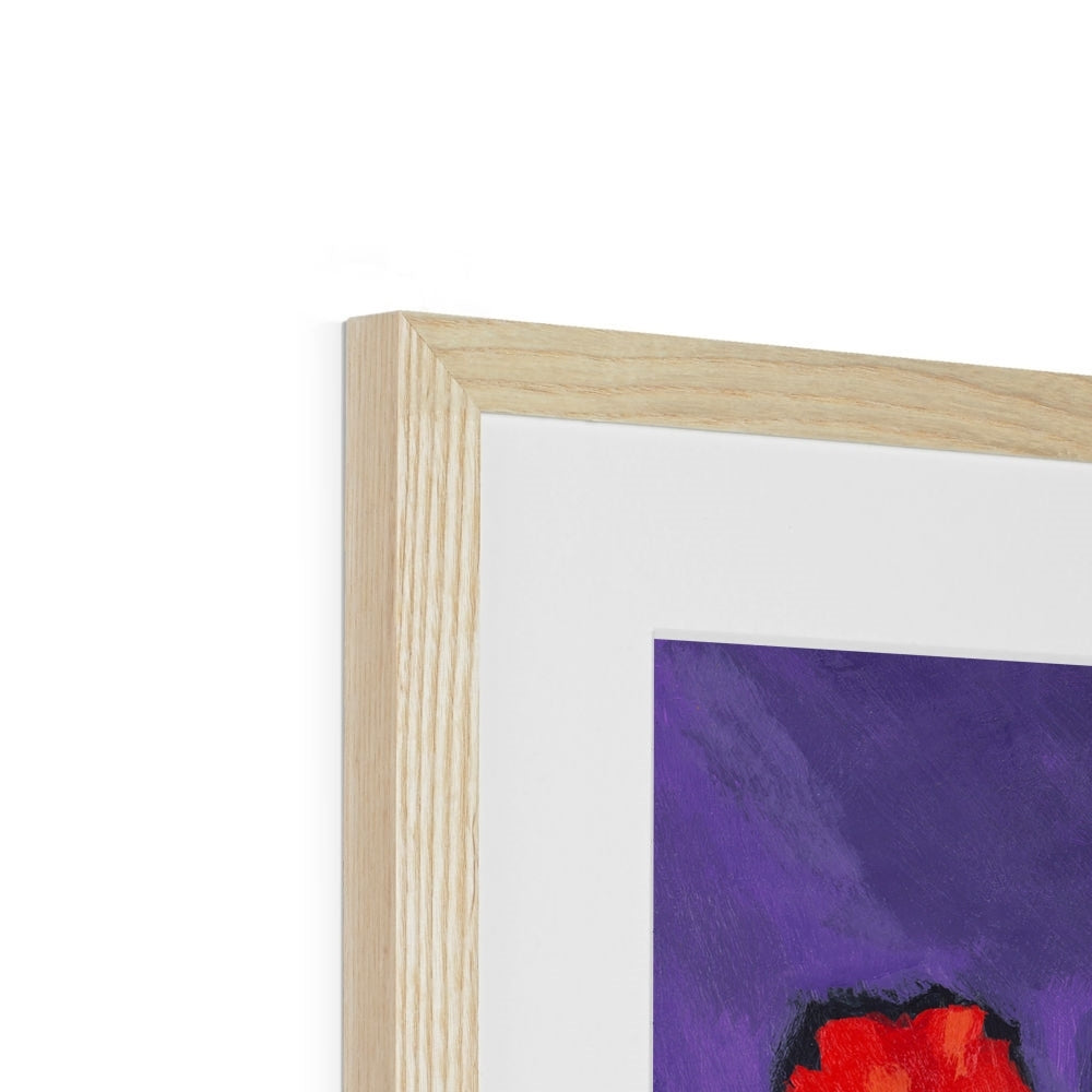 Framed Fine Art Print, White Mat - 8x12 12x16 12x18 inches | Red Tulips in Acrylic, FPV-1111-002