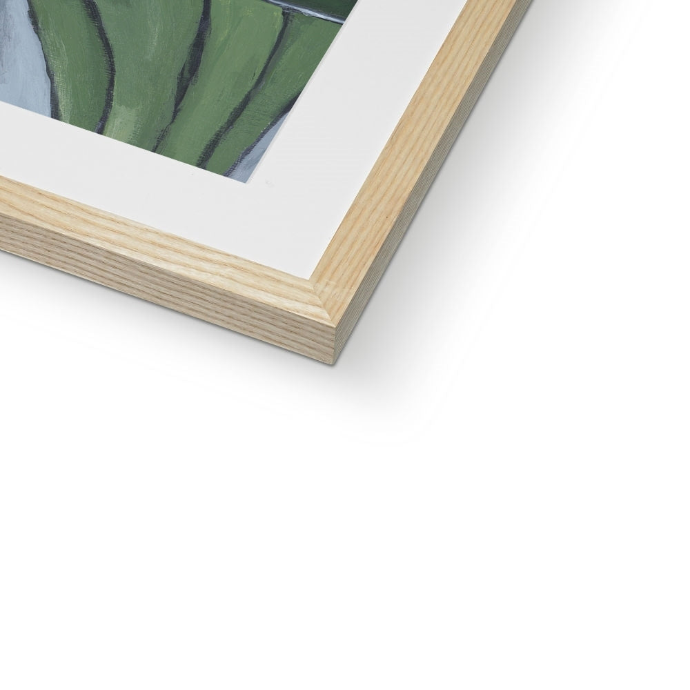 Framed Fine Art Print, White Mat - 8x12 12x16 12x18 inches | Yellow Tulips in Acrylic, FPV-1120-002