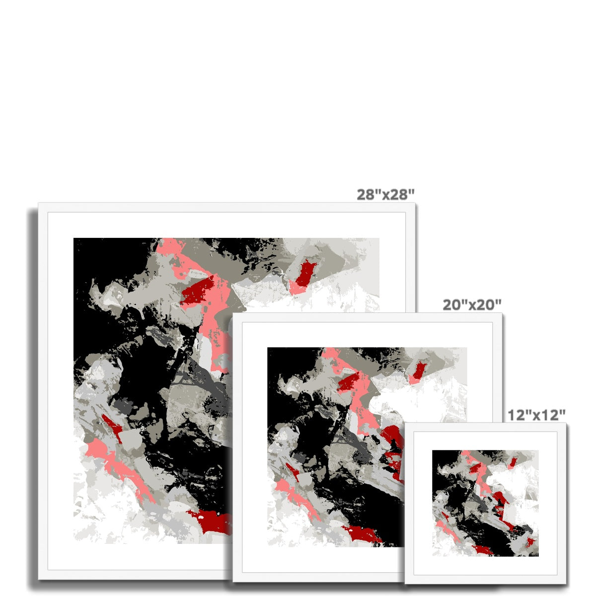 Framed Graphic Art Print, White Mat - 8x8 12x12 16x16 20x20 24x24 28x28 inches | FPS-1190-7690