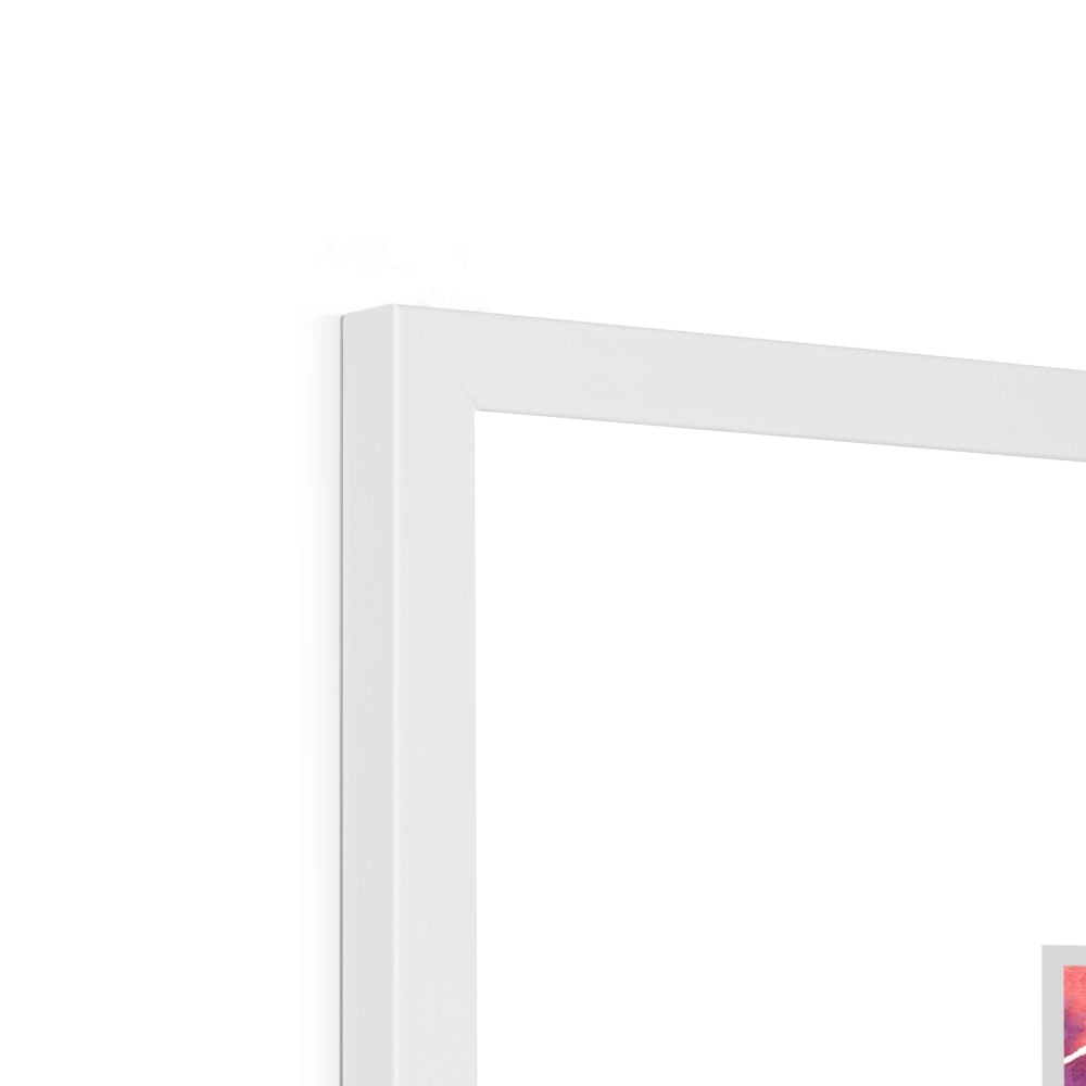 Framed Fine Art Print, Faux Mat - 12x12 inches | Pink Floral Watercolor, fms-1340-003
