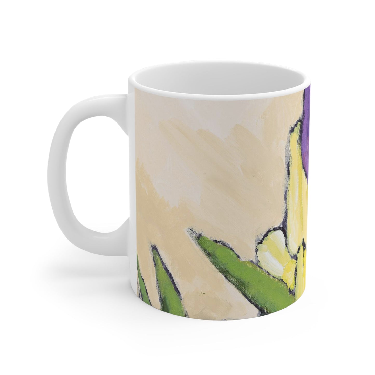 11oz Fine Art Ceramic Mug | Purple & Yellow Tulips, CM-1060