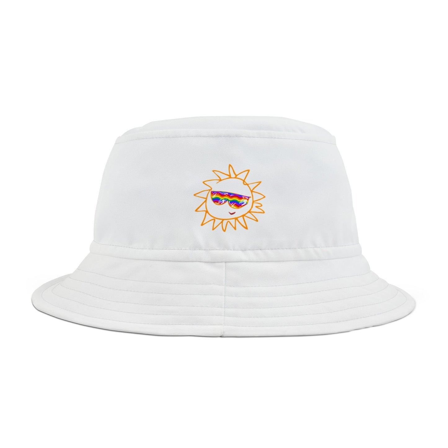 White Bucket Hat with Rainbow Vibes | BHPT