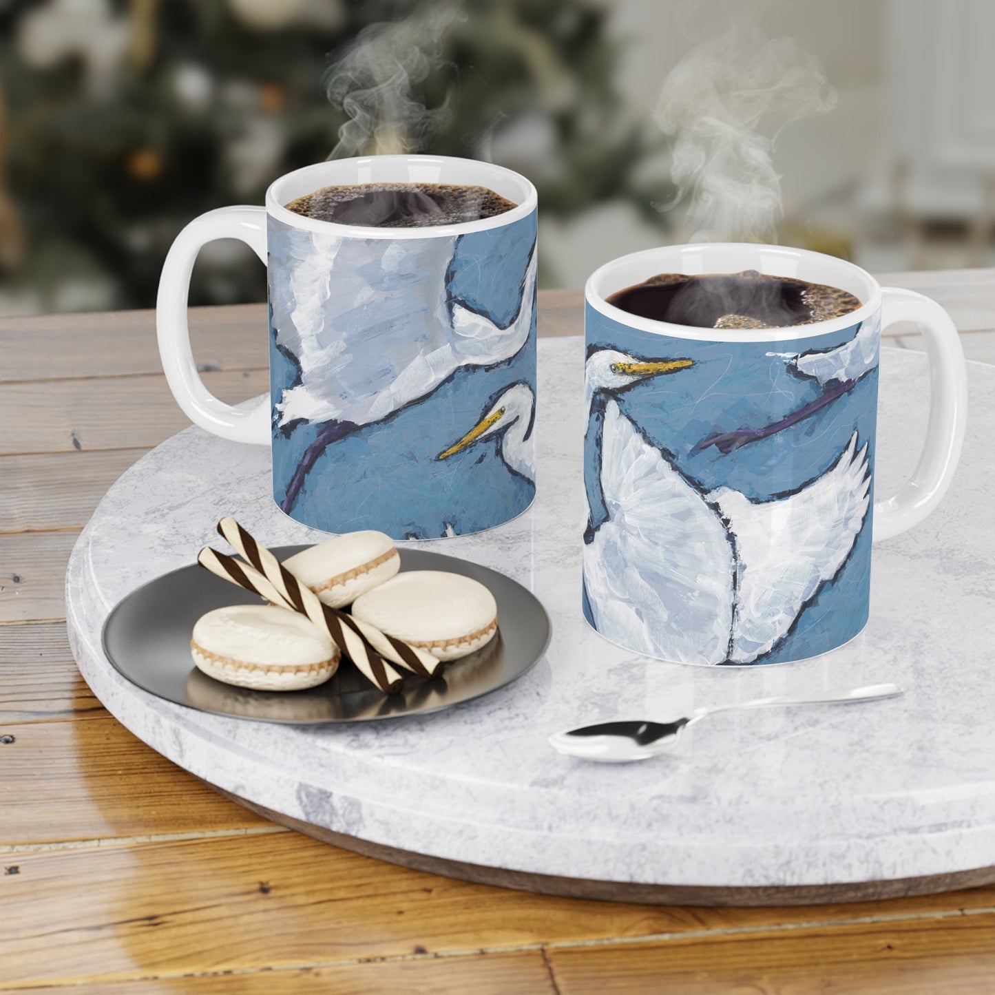 11oz Fine Art Ceramic Mug | White Herons, CM-1020