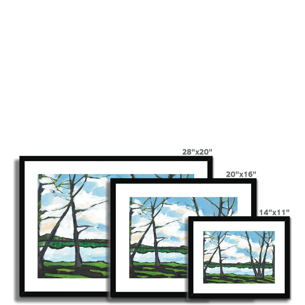 Framed Fine Art Print, White Mat - 10x8 14x11 20x16 28x20 inches | Lakeshore, FPH-1101-1109