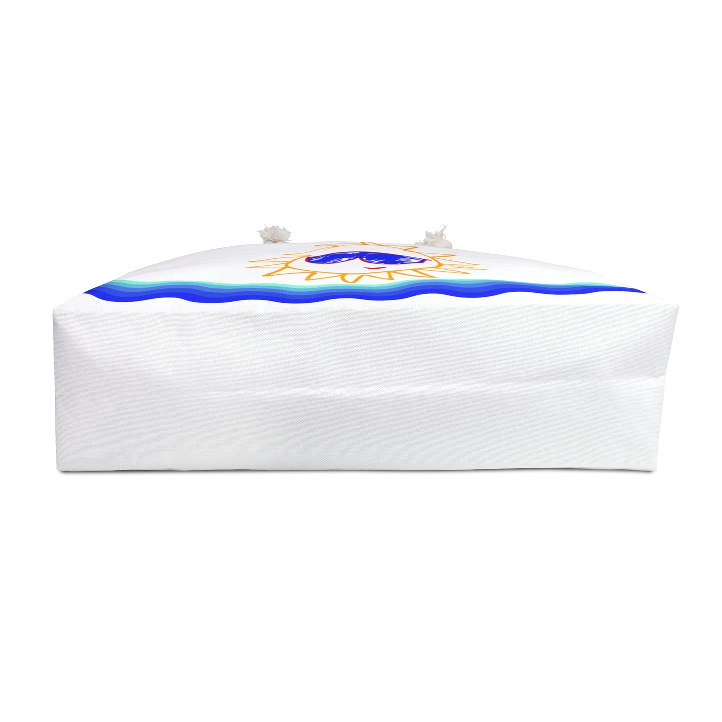 White Beach Tote / Weekender Bag with Sunfilled Cheerful Vibes | WBST