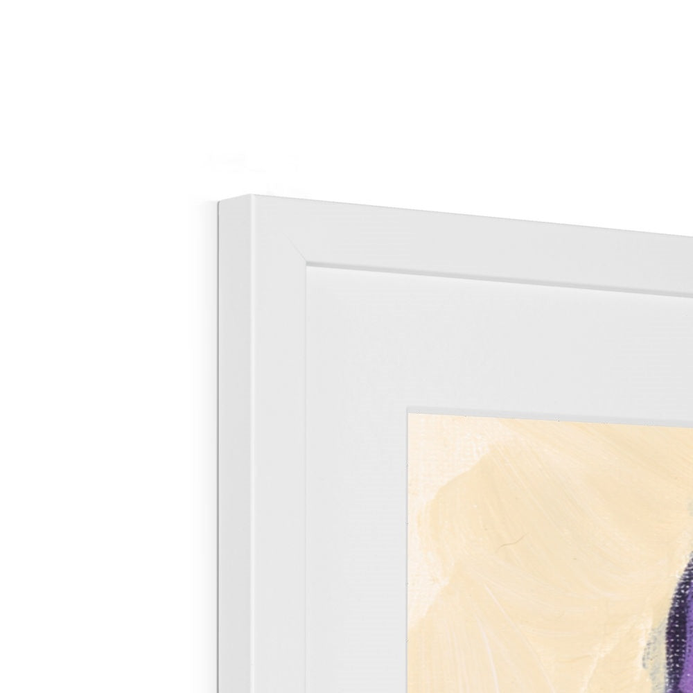 Framed Fine Art Print, White Mat - 6x8 8x12 12x16 inches | Purple & Yellow Tulips in Acrylic, FPV-1060