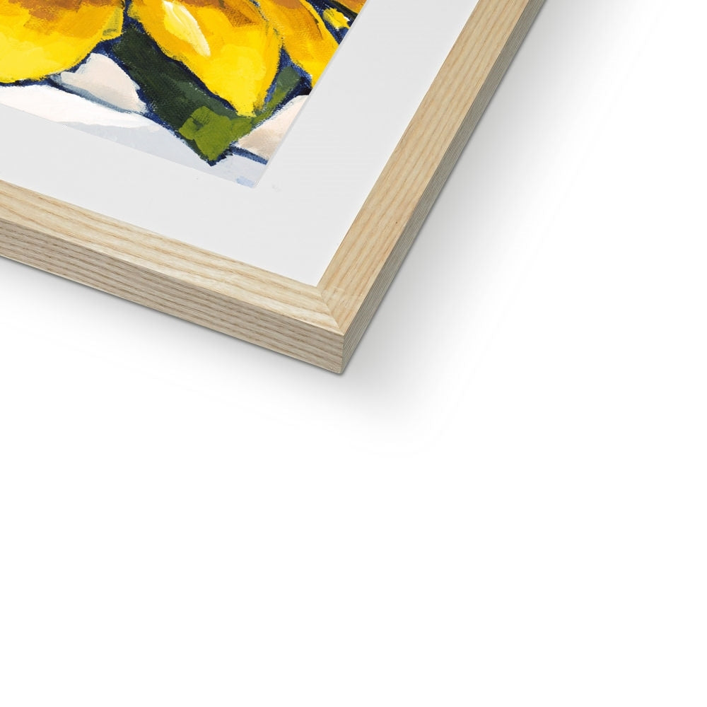 Framed Fine Art Print, White Mat - 6x8 8x12 12x16 12x18 inches | Sunflowers in Acrylic, FPV-1040-002