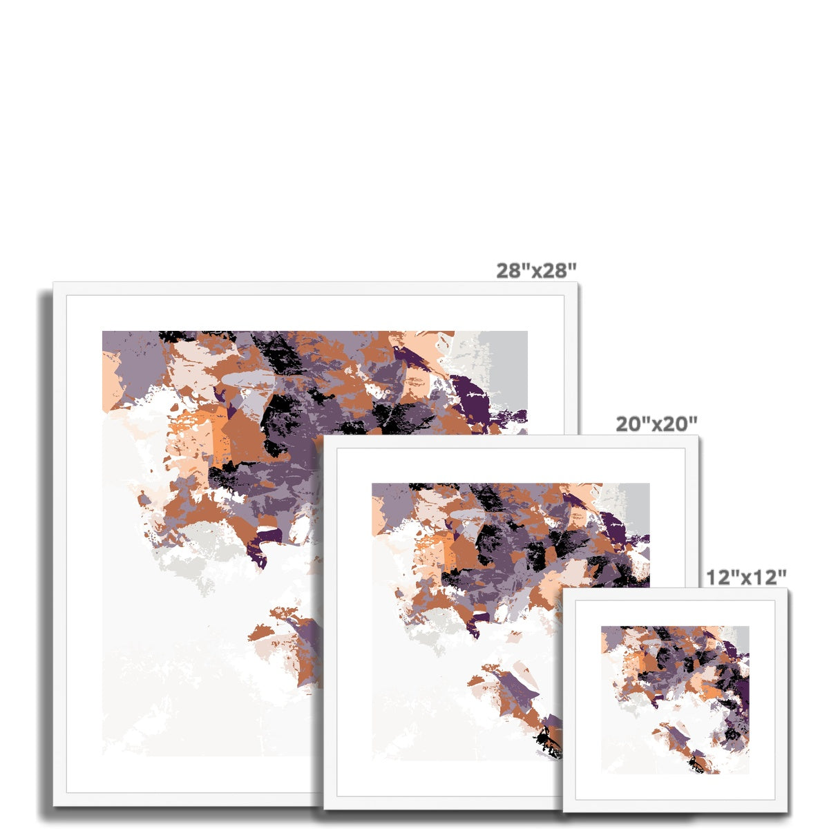 Framed Graphic Art Print, White Mat - 8x8 12x12 16x16 20x20 24x24 28x28 inches | FPS-1180-7693