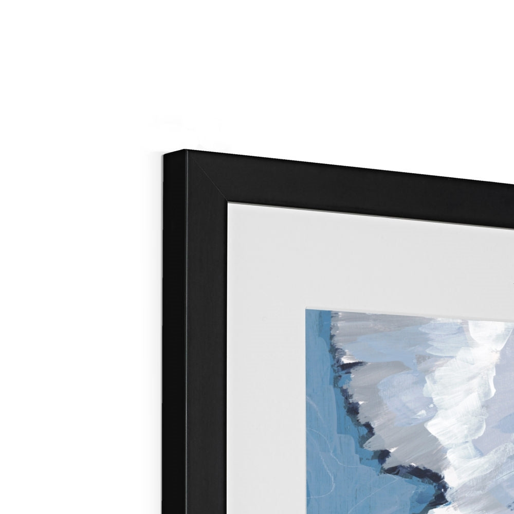 Framed Fine Art Print, White Mat - 8x8 12x12 16x16 20x20 24x24 28x28 36x36 inches | White Herons in Acrylic, FPS-1020-001